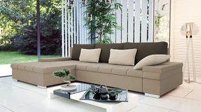 Rohová sedačka Kanton, Dostupné poťahy: ekokoža Soft 011 + Lawa 05, Strana: pravá