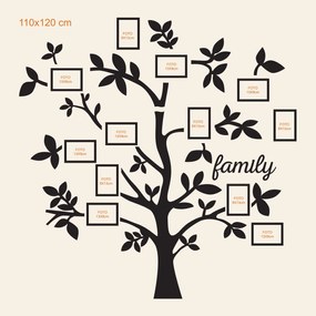 DUBLEZ | Drevený strom na stenu s fotorámikmi - Family
