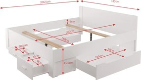 Postel Iwetta 180x200 cm, biela