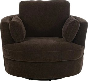 Tmave hnedé kreslo Swivel - 100*109*89cm