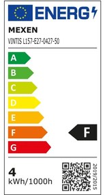 Mexen Vintis, LED žiarovka E27, G95, 4W, Teplá - 2700K, 400 lm, jantárová - L157-E27-0427-50
