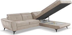 Rohová sedacia súprava Sergio, béžová látka, pravý roh