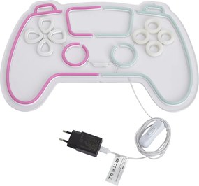 Neónová nástenná lampa ružová s modrou vrátane LED 3-stupňové stmievanie - Controller