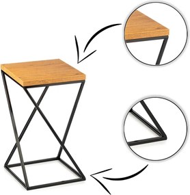 STOJAN NA KVETINÁČ LOFT7 40X24X24 CM ČIERNA/HNEDÁ