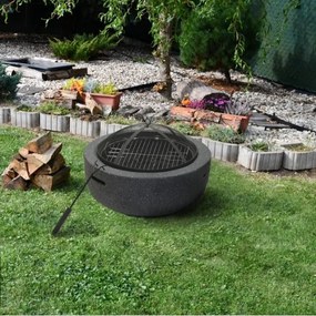 Prenosné ohnisko na drevo s roštom antracit
