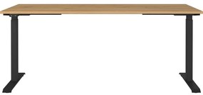 Polohovací pracovný stôl s elektricky nastaviteľnou výškou s doskou v dubovom dekore 80x180 cm Agenda – Germania
