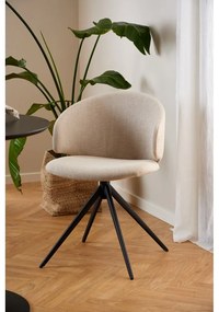 Béžové čalúnené jedálenské kreslo s podrúčkami Ella – Actona