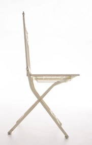 Kovová skladacia stolička Asina - Krémová antik