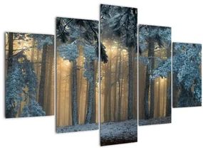 Obraz zasneženého lesa (150x105 cm)