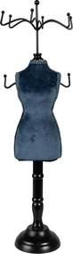 Modro-čierny stojan na šperky v tvare figuríny - 12*12*39 cm