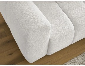 Biela rozkladacia/s úložným priestorom rohová pohovka z textílie buklé (pravý roh/s leňoškou) Roxelane – Bobochic Paris