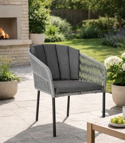 Záhradná stolička v modernom dizajne s nylonovým výpletom