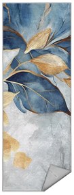 Prateľný behúň v modrej a zlatej farbe 80x200 cm Golden Leaves – Mila Home