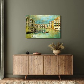 Obraz - Benátsky kanál a gondoly (90x60 cm)