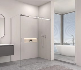 Erga Lynn, sprchový kút s posuvnými dverami 130(dvere) x 100(stena) x 195 cm, 8mm číre sklo, chrómový profil, ERG-V02-LYNN-D130G100-CL-CR
