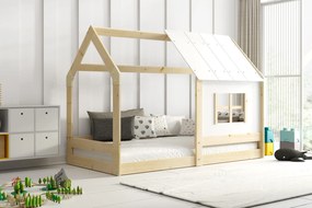 Domčeková posteľ so strieškou DOMČEK 1 160×80 cm borovica