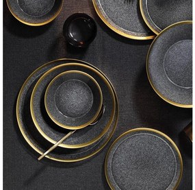 16-dielna jedálenská sada antracit/zlatá/porcelán