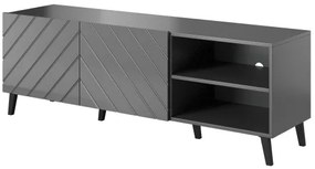 Elegantný TV stolík ABETO 150, grafit - vysoký lesk