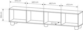 TV stolík Arlo 200 cm - dub vicenza