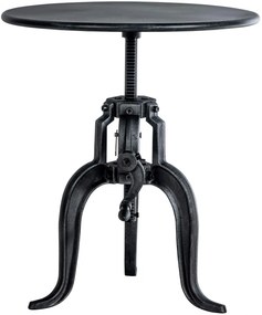 Kovový barový stôl Marcos v industriálnom štýle - v46-66 x Ø50 cm - Strieborná antik