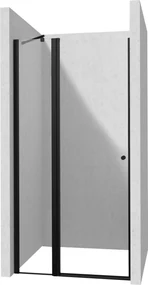 Deante Kerria Plus, 1-krídlové výklopné sprchové dvere 120x200 cm, 6mm číre sklo, čierny profil, DEA-KTSUN45P