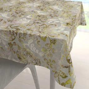 Biante Zamatový štvorcový obrus Tamara TMR-055 Abstraktné zelené kvety na zelenosivom 100x100 cm