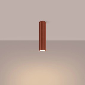 Stropné svietidlo Karbon, 1x okrovo červené kovové tienidlo, (30 cm)