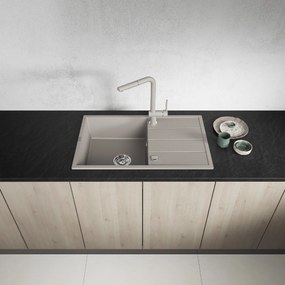 Laveo Wolin, 1-komorový granitový drez 780x480x185 mm, béžová, LAV-SPW_411T