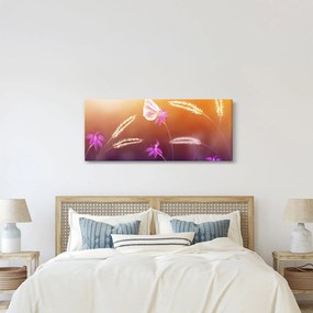 Obraz - Ružový motýľ (120x50 cm)