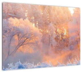 Sklenený obraz - Mrazivé svitanie (70x50 cm)