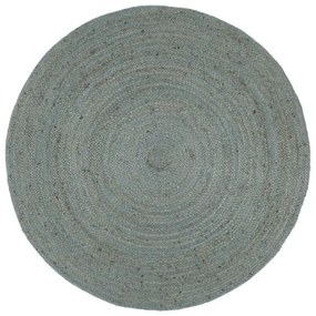 Ručne vyrobený koberec olivovo-zelený 180 cm jutový okrúhly