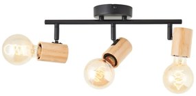 Brilliant - Bodové svietidlo KERRY 3xE27/40W/230V čierna/bambus