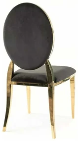 Jedálenská stolička Capo Velvet, čierna / zlatá