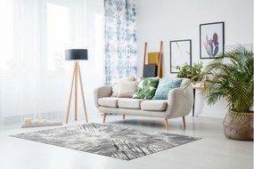 Koberec AKRYL VALS 0W1733 C53 47 Abstrakcia 3D hviezda slonia kosť / sivý