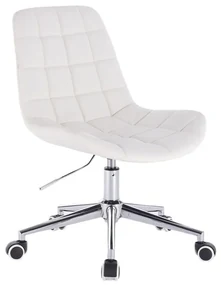 LuxuryForm DESIGN Stolička PARIS na striebornej podstave s kolieskami - biela