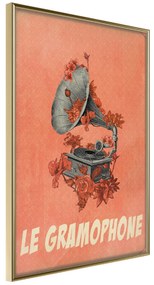 Artgeist Plagát - Gramophone [Poster] Veľkosť: 20x30, Verzia: Zlatý rám