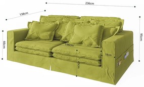 Svetlozelená pohovka 236 cm Nora – Ropez