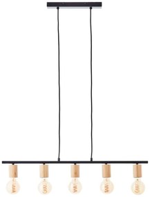 Brilliant - Luster na lane KERRY 5xE27/40W/230V čierny/bambus