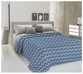 Prikrývka na posteľ Zig-zag modrá Made in Italy