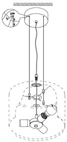 Eglo 31608 - Luster na lanku MASERLO 3xE27/60W/230V