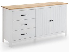 Biela nízka komoda z borovicového dreva 150x80 cm Miranda – Marckeric