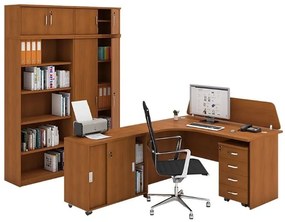 Rohový kancelársky pracovný stôl MIRELLI A+, ľavý, čerešňa