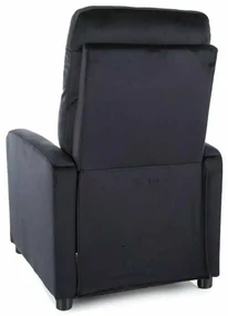 Polohovacie kreslo Lennox Velvet, čierna