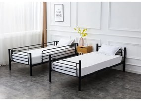 Posteľ Bunky 90 x 200 cm, patrová, čierna