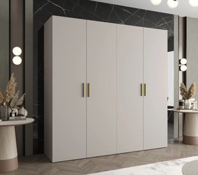 Šatníková skriňa 200 cm Borry 1 (kašmír + zlatá). Akcia -19%. Vlastná spoľahlivá doprava až k Vám domov. 1125777