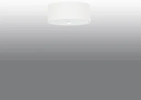 Stropné svietidlo Skala, 1x biele textilné tienidlo, (biele sklo), (fi 30 cm)