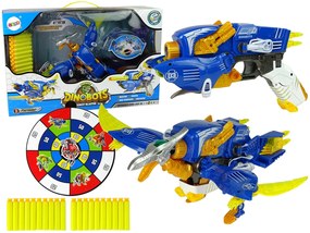 Lean Toys Modrý dinosaurus s krídlami a zbraň 2v1 - Príslušenstvo
