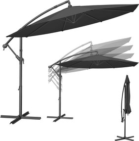 SONGMICS záhradný slnečník s konzolou, 3 m, šedý