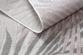 Koberec SISAL SION palmové listy, tropický 2837 ecru / ružový