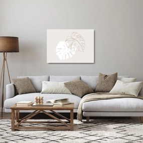 Sklenený obraz - Line art monstera N⁰2 (70x50 cm)